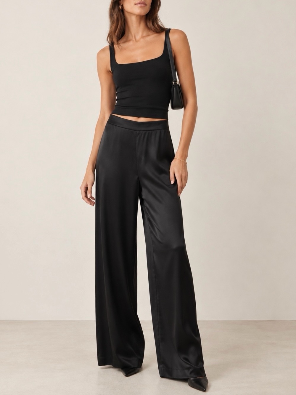 Reformation Silk Pants Black Size XS Wide Leg High Waist